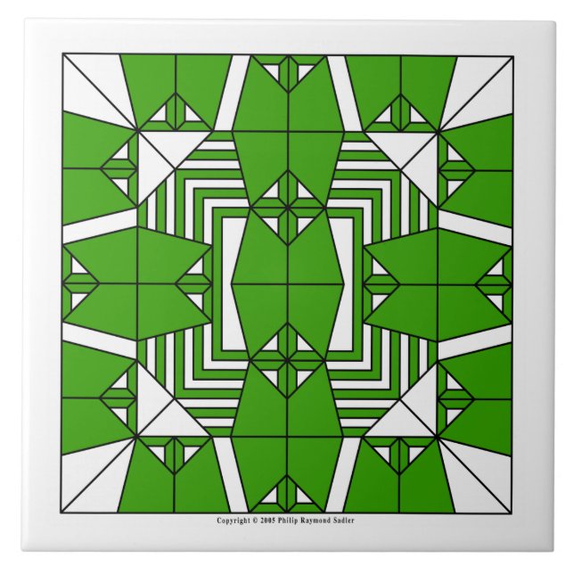 Green Owls Ceramic Tile (Front)