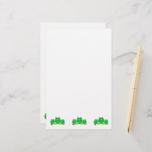 Green Owls Design Stationery