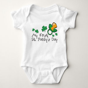 Green Pacifier and Shamrocks Baby Bodysuit