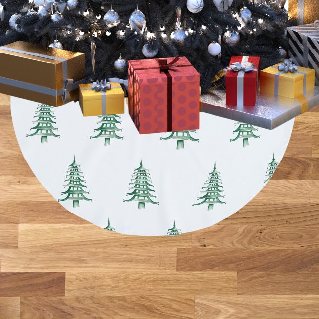 Green Pagoda Christmas Tree Pattern Tree Skirt (Green Pagoda Christmas Tree Pattern Tree Skirt)