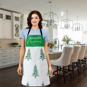 Green Pagoda Custom Christmas Tree Apron