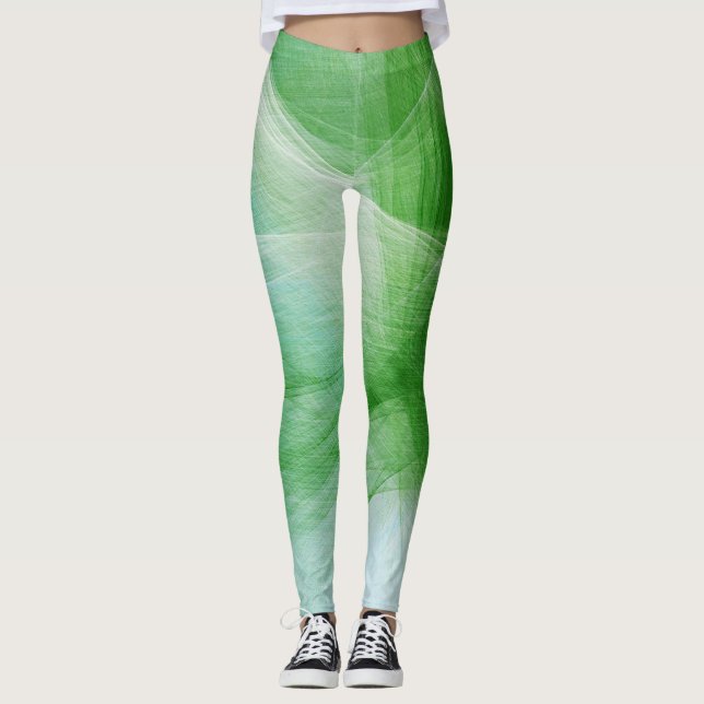 Green Paint Splatter #2 Leggings (Front)
