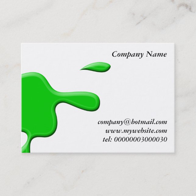 Green Paint Splodge Business Card (Front)