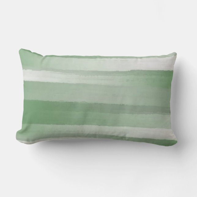 Green Paint Strokes Pillow (Front)