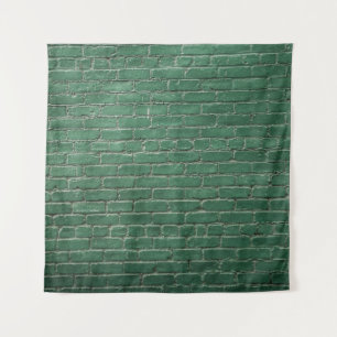 Green painted wall tapestry