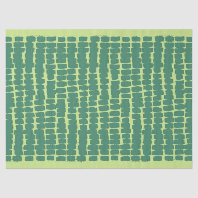 Green Painterly Brushstrokes Tissue Paper (Front)