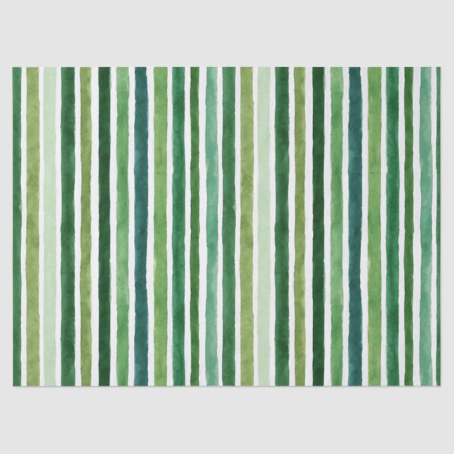 Green painterly stripes pattern tissue paper (Front)