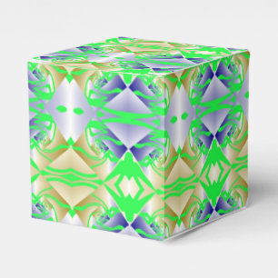Green paintings on diamond pattern favour box