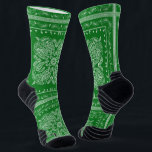Green Paisley Bandanna Print Socks<br><div class="desc">Green paisley print premium quality socks. Visit my shop for the entire bandanna sock design collection.</div>