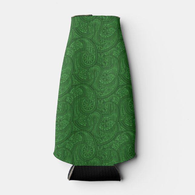 Green Paisley Bottle Cooler (Front)