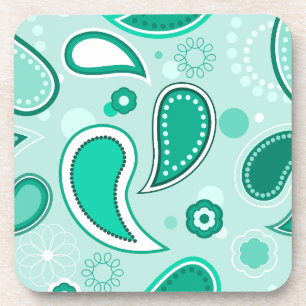 green paisley coaster