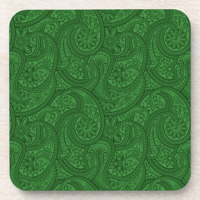 Green Paisley Coaster (Front)
