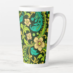 Green Paisley Pattern Latte Mug