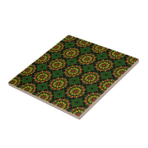 Green Paisley Pattern Tile
