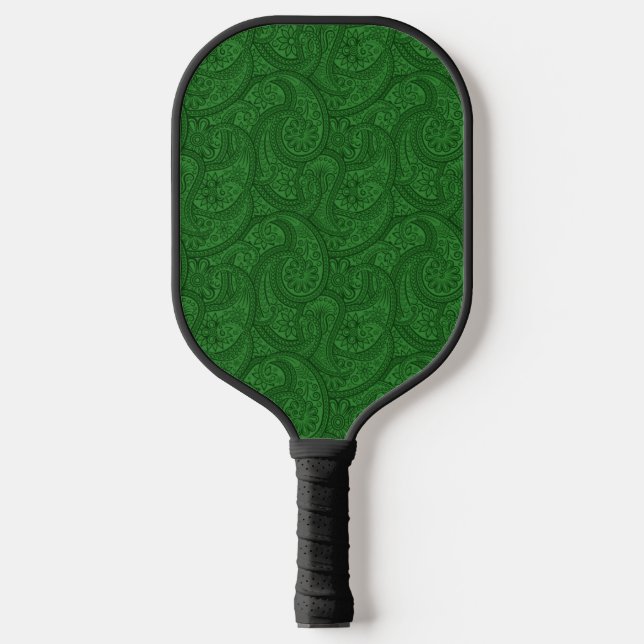 Green Paisley Pickleball Paddle (Front)
