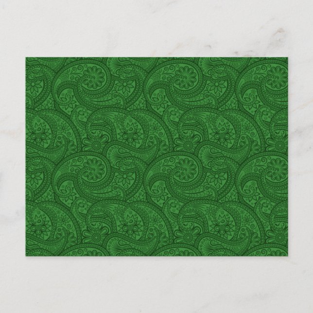 Green Paisley Postcard (Front)