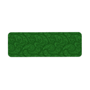 Green Paisley Return Address Label