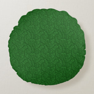 Green Paisley Round Cushion