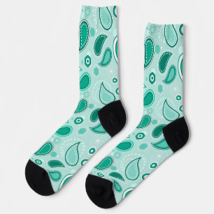 green paisley socks