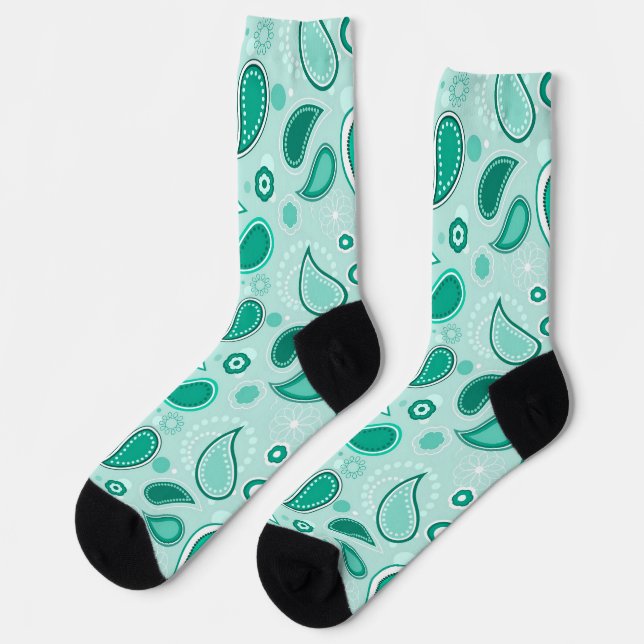 green paisley socks (Left)