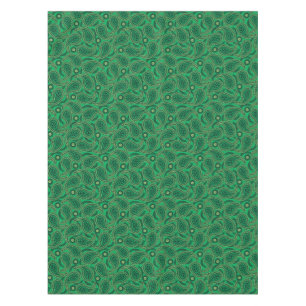 Green paisley tablecloth