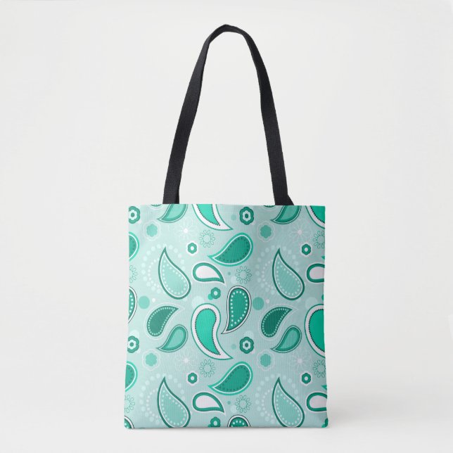 green paisley tote bag (Front)