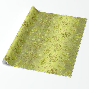 Green Paisley Wrapping Paper