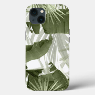 Green Palm Banana Leaves Bliss 1 #art #nature iPhone 13 Case