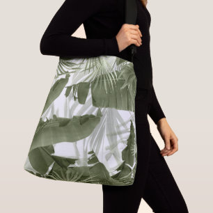 Green Palm Banana Leaves Bliss 1 #art #nature Crossbody Bag