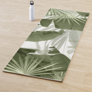 Green Palm Banana Leaves Bliss 1 #art #nature Yoga Mat