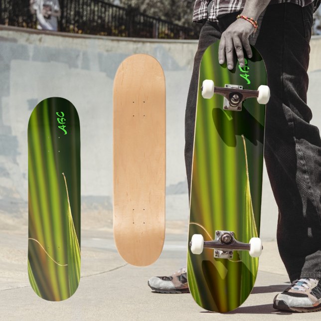 Green Palm Fronds Natural Abstract Skateboard (Creator Uploaded)