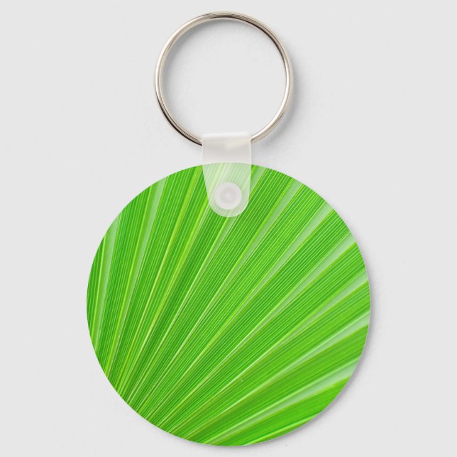 Green palm leaf background key ring (Front)
