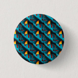 Green Palm Leaf Pattern 3 Cm Round Badge