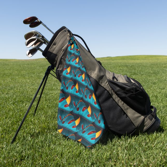 Green Palm Leaf Pattern Golf Towel (Green)
