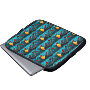 Green Palm Leaf Pattern Laptop Sleeve