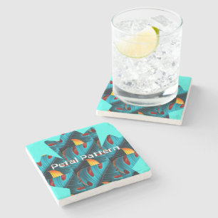 Green Palm Leaf Pattern Stone Coaster