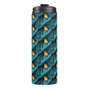 Green Palm Leaf Pattern Thermal Tumbler