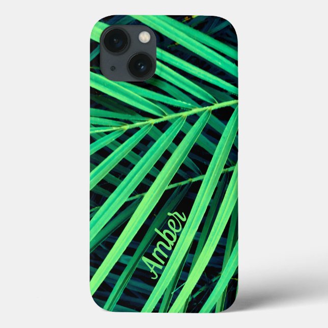 Green Palm Leaf Photo Print Personalised Case-Mate iPhone Case (Back)