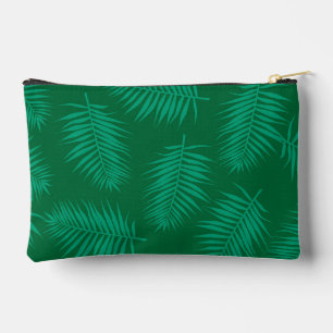 Green Palm Leaves Accessory Pouch