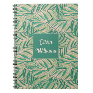 Green Palm Leaves Aesthetic Notebook