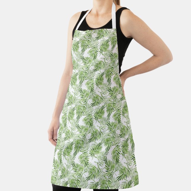 Green Palm Leaves Apron (Insitu)