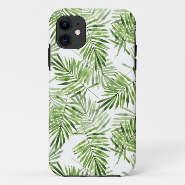 Green Palm Leaves Case-Mate iPhone Case (Back)