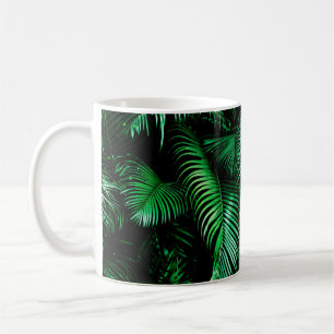 Green palm leaves coffee mug
