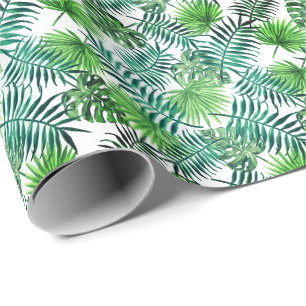 Green Palm Leaves Design Wrapping Paper