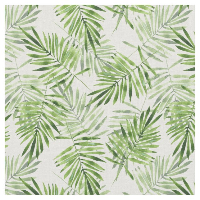 Green Palm Leaves Fabric (Close Up)