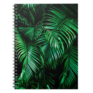 Green palm leaves notebook