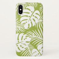 Green Palm Leaves Rainforest Pattern