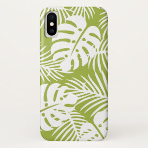 Green Palm Leaves Rainforest Pattern iPhone X Case