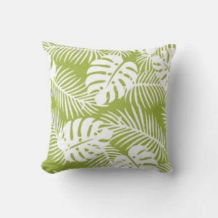 Green Palm Leaves Rainforest Pattern Cushion