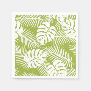 Green Palm Leaves Rainforest Pattern Napkin